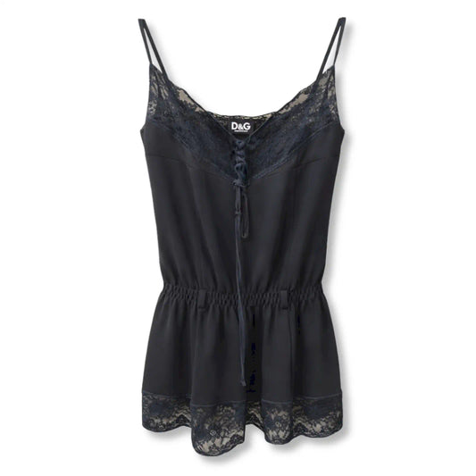 DOLCE & GABBANA BLACK CAMISOLE TOP