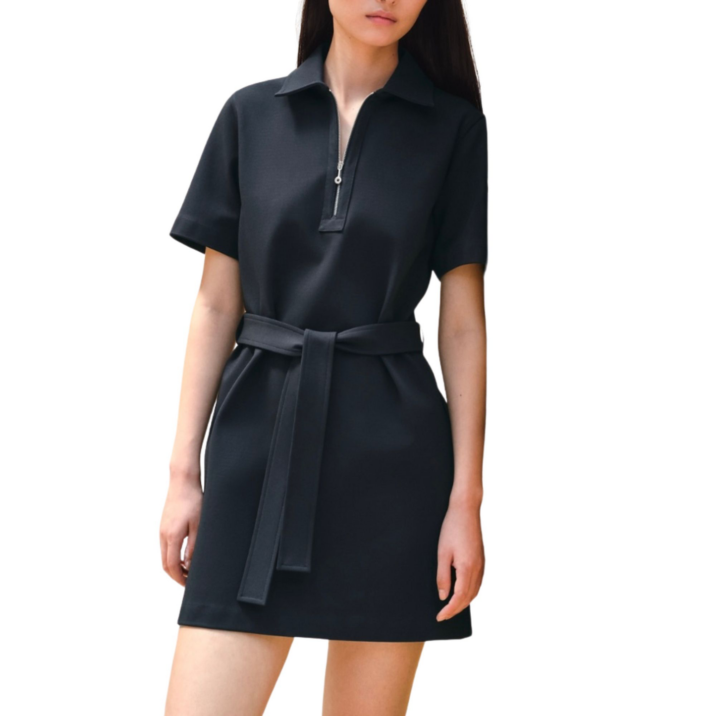 HERMÈS BLACK ZIP DRESS