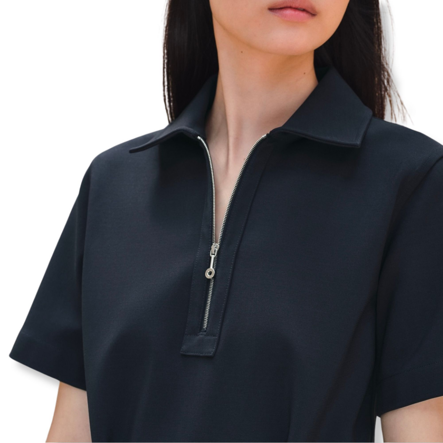 HERMÈS BLACK ZIP DRESS