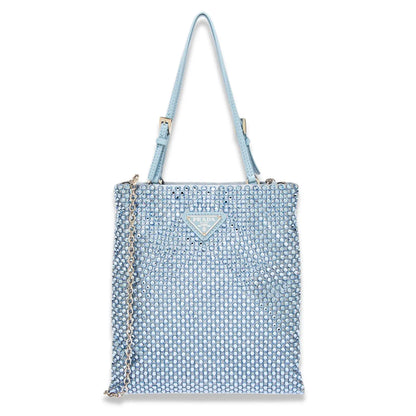 PRADA CELESTE CRYSTAL EMBELLISHED SATIN BAG
