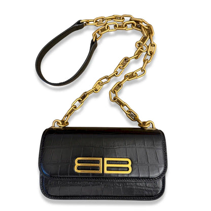 BALENCIAGA BLACK BB CHAIN BAG