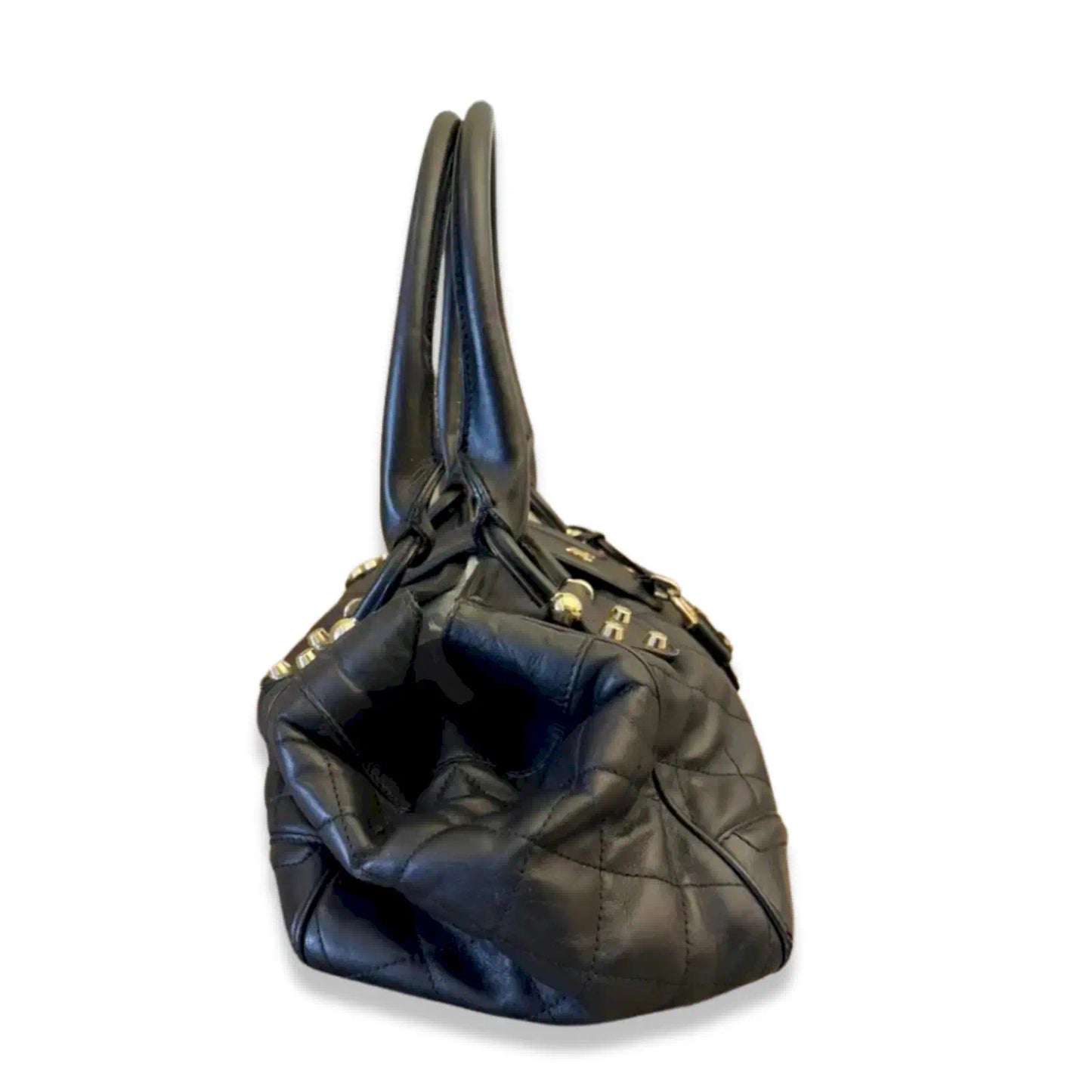 BURBERRY BLACK QUILTED MANOR BAG