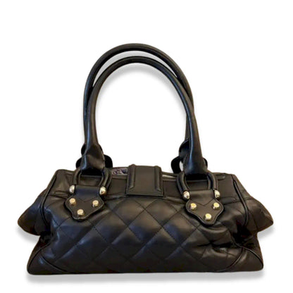BURBERRY BLACK QUILTED MANOR BAG