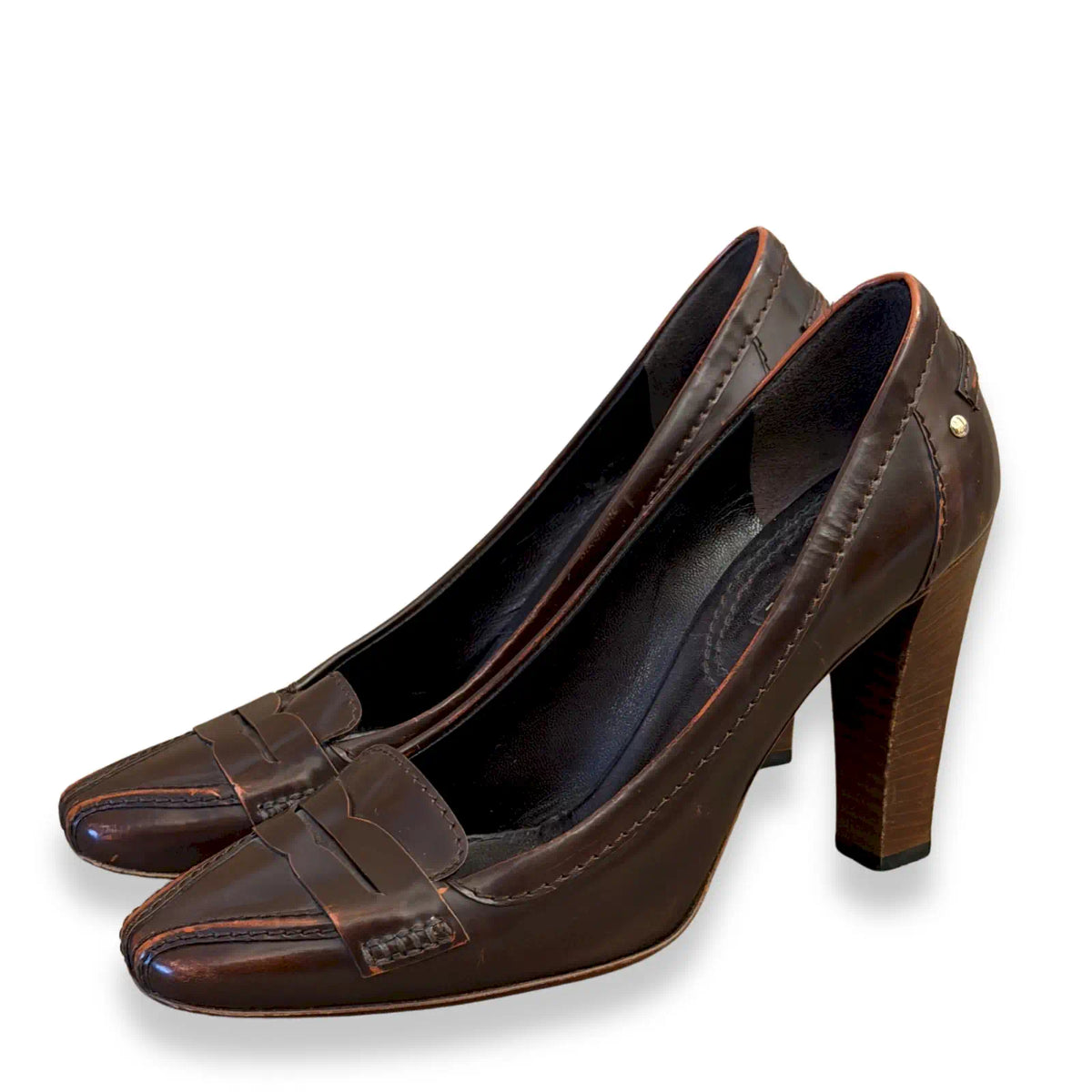 CELINE BROWN LEATHER PUMPS