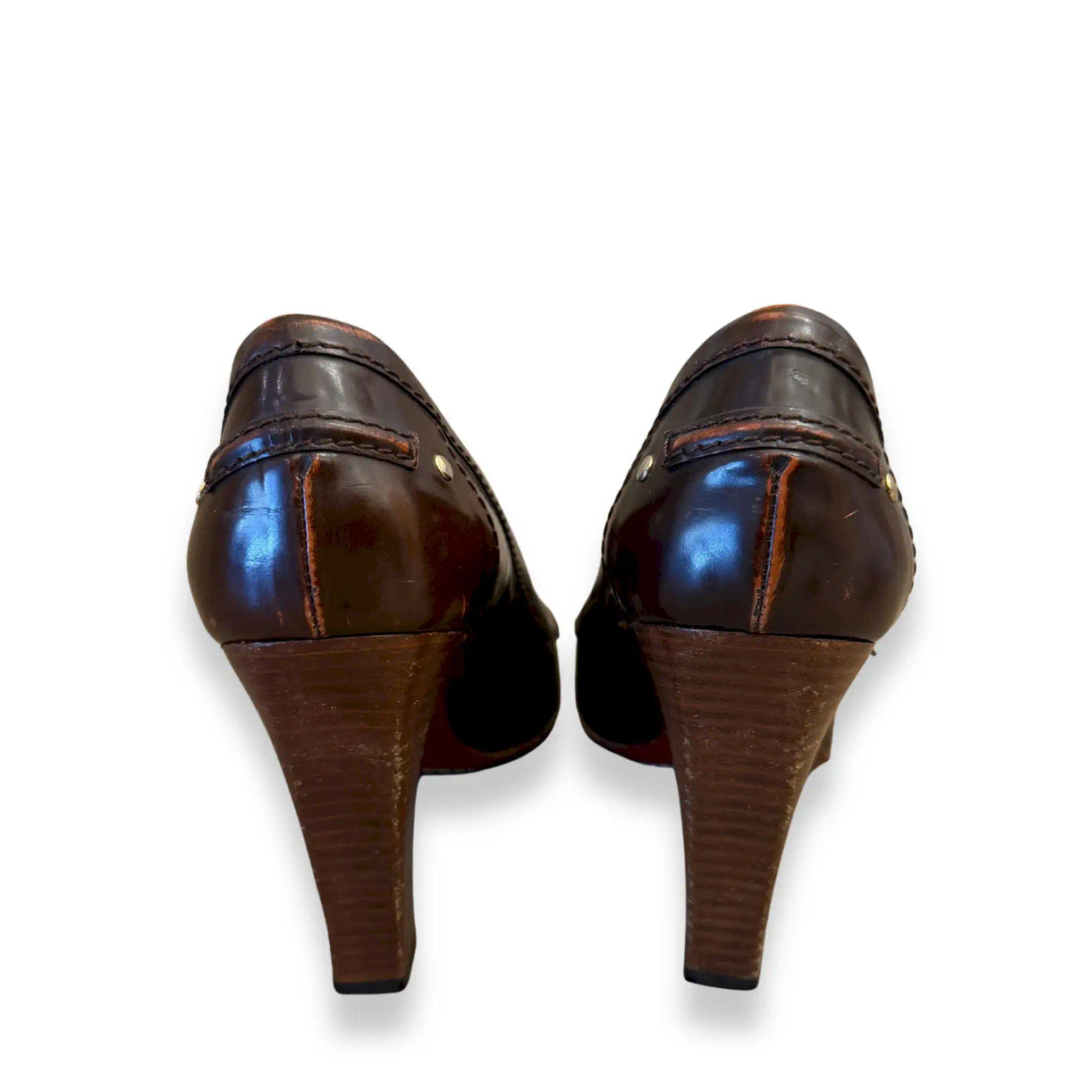 CELINE BROWN LEATHER PUMPS