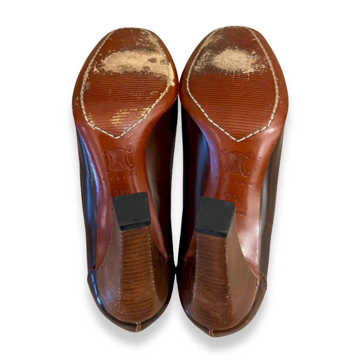 CELINE BROWN LEATHER PUMPS