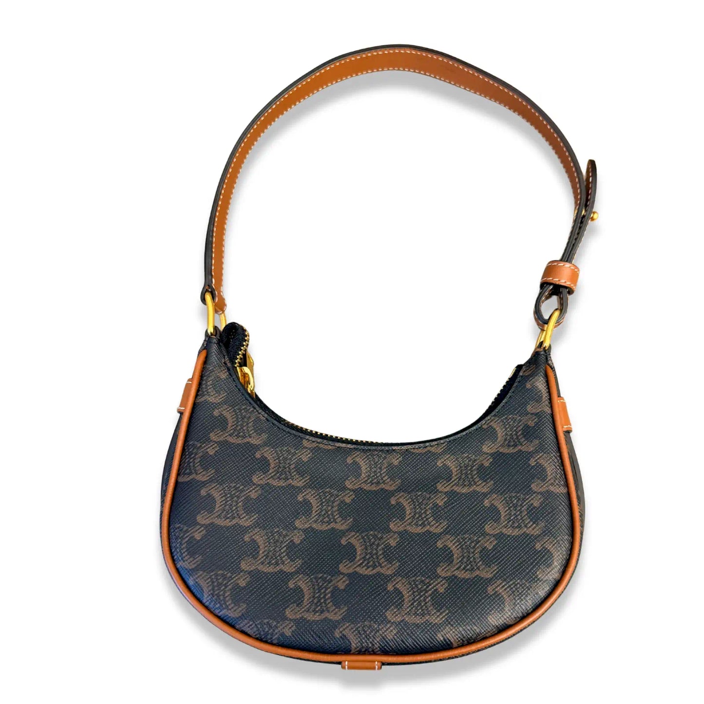 CELINE BROWN TRIOMPHE CANVAS MINI AVA BAG