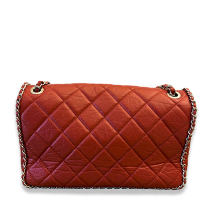 CHANEL RED QUILTED LEATHER FLAP BAG