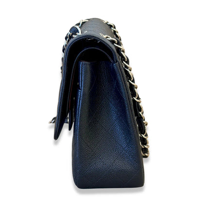 CHANEL BLACK CAVIAR JUMBO CLASSIC DOUBLE FLAP BAG