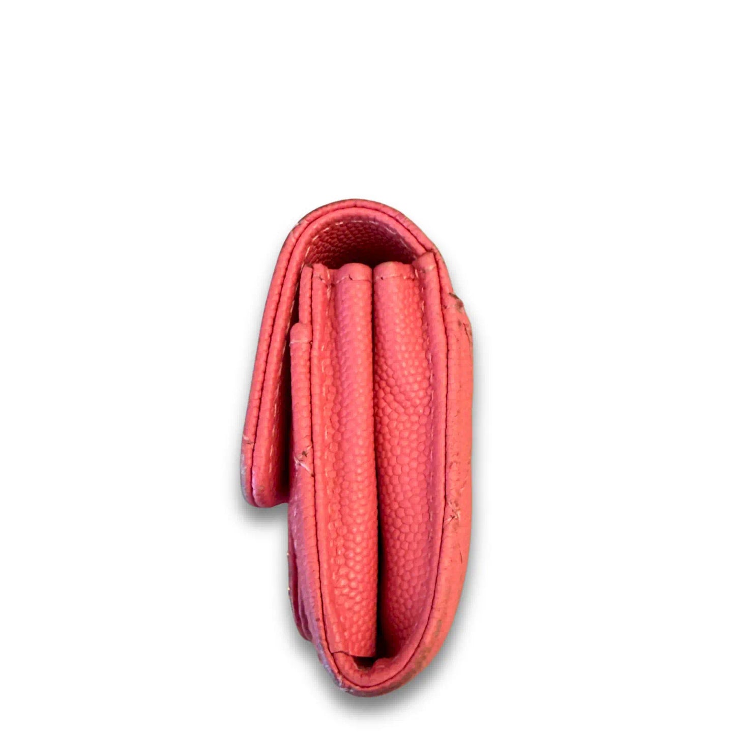 CHANEL CORAL PINK CAVIAR CLASSIC SMALL FLAP WALLET