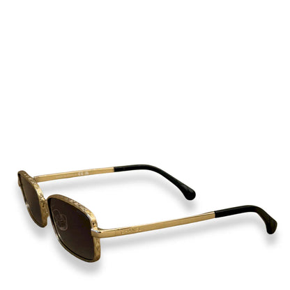 CHANEL GOLD RECTANGLE SUNGLASSES