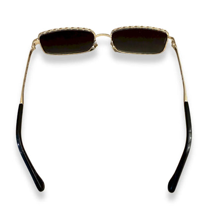 CHANEL GOLD RECTANGLE SUNGLASSES