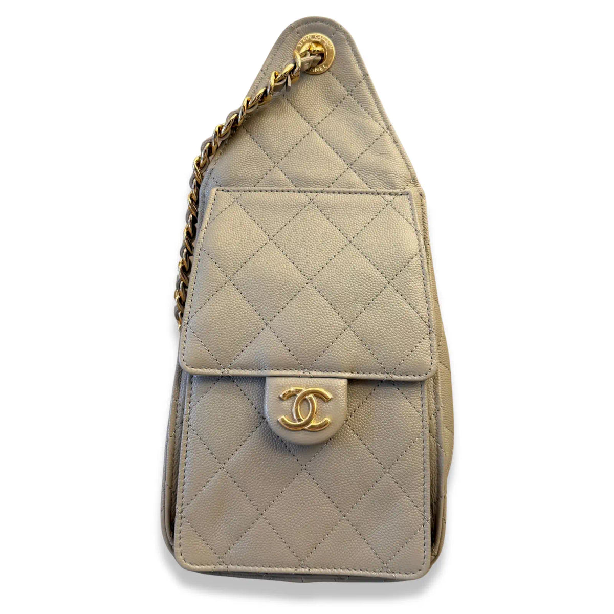 CHANEL LIGHT GREY CAVIAR SMALL 25 BAG