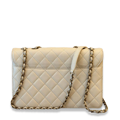 CHANEL WHITE BICOLOR RESIN CHAIN FLAP BAG