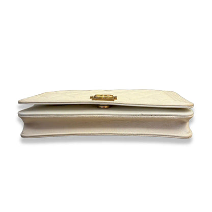 CHANEL WHITE BOY WALLET ON CHAIN BAG