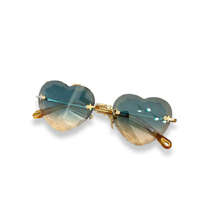 CHLOÉ GOLD HEART-SHAPED SUNGLASSES