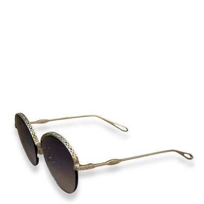 CHOPARD GOLD ROUND SUNGLASSES