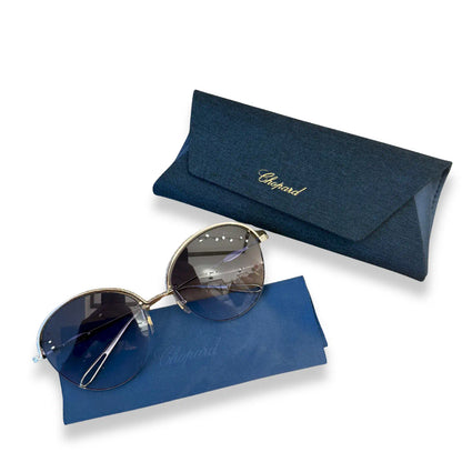 CHOPARD GOLD ROUND SUNGLASSES