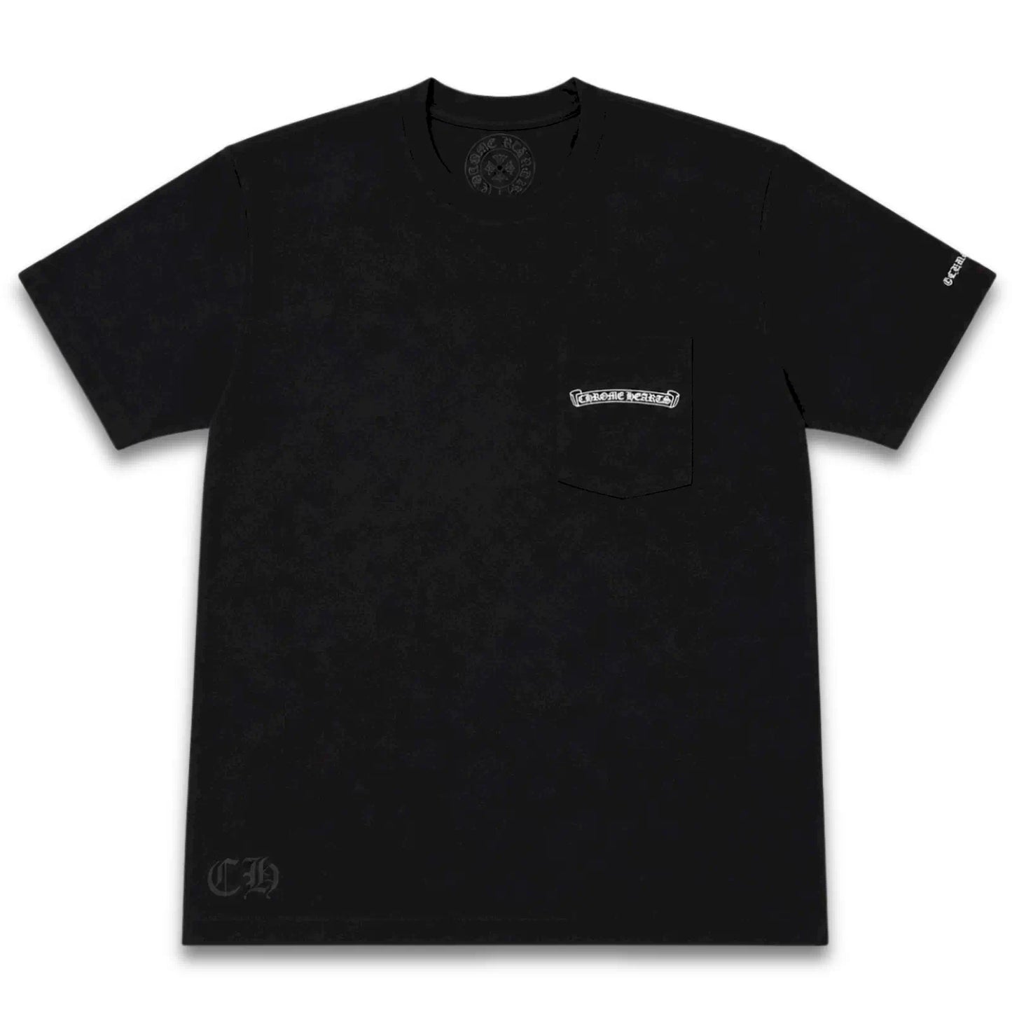CHROME HEARTS BLACK SCROLL LOGO POCKET T-SHIRT