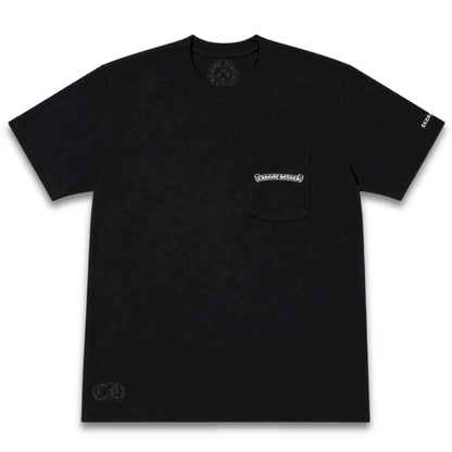 CHROME HEARTS BLACK SCROLL LOGO POCKET T-SHIRT