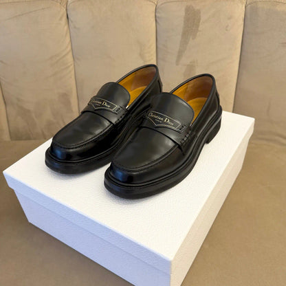 DIOR BLACK LEATHER LOAFERS