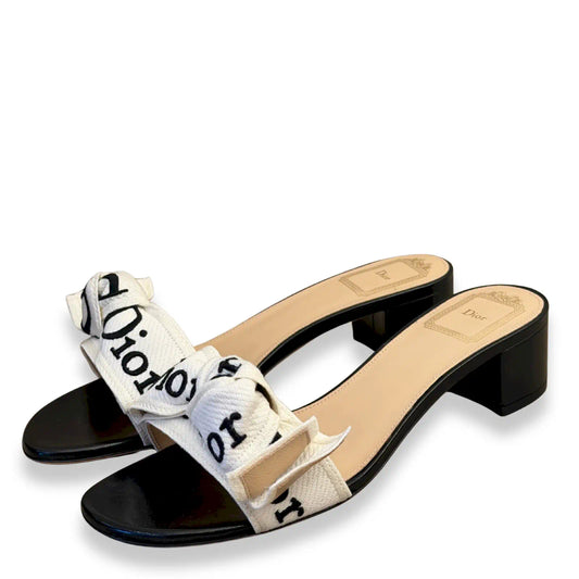 DIOR BLACK & WHITE J’ADIOR MULES