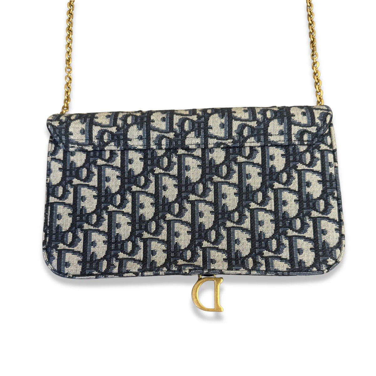 DIOR BLUE OBLIQUE CHAIN BAG