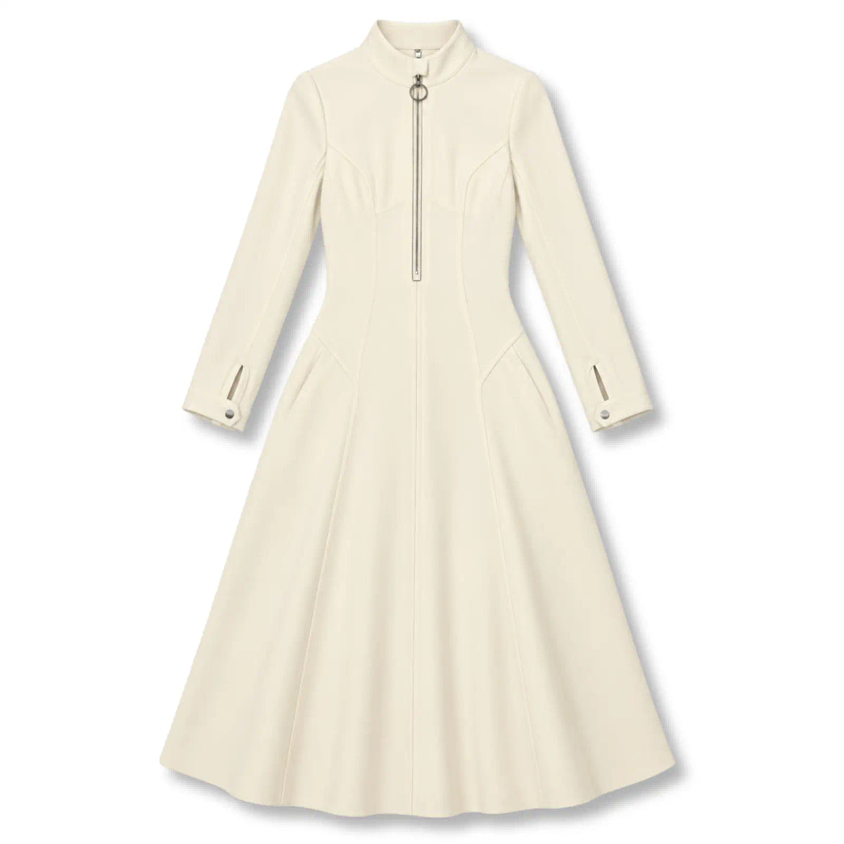 DIOR IVORY SURPIQURES FLARED DRESS