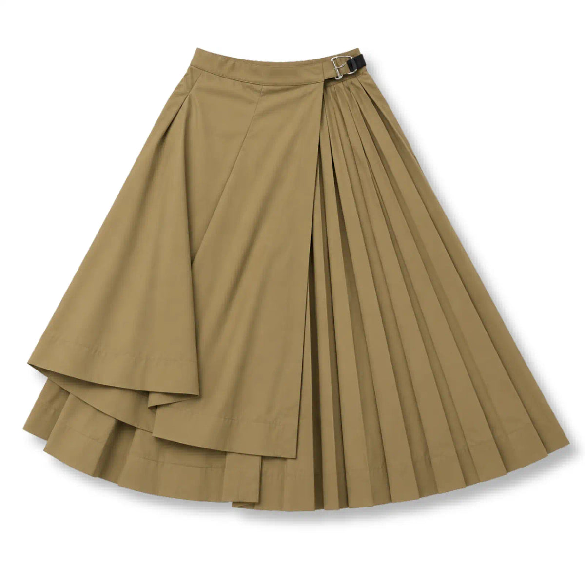 DIOR KHAKI PLEATED COTTON SKIRT