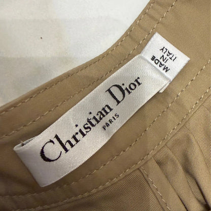 DIOR KHAKI PLEATED COTTON SKIRT