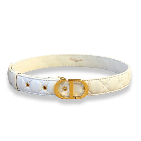 DIOR WHITE 30 MONTAIGNE CANNAGE BELT
