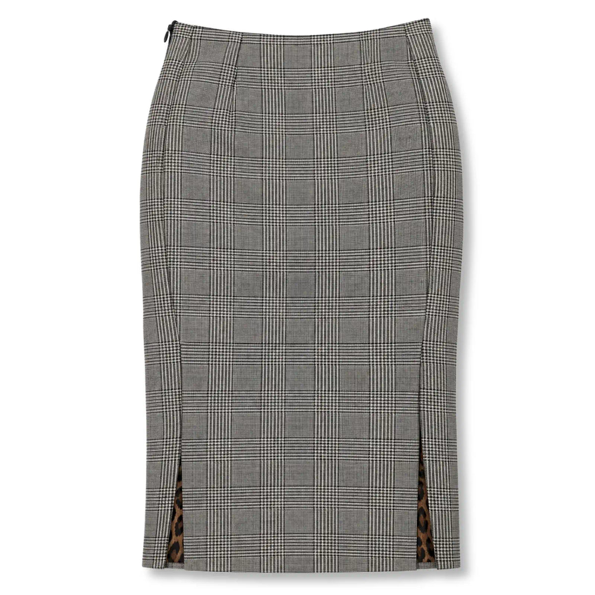 DOLCE & GABBANA GREY CHECK PENCIL SKIRT