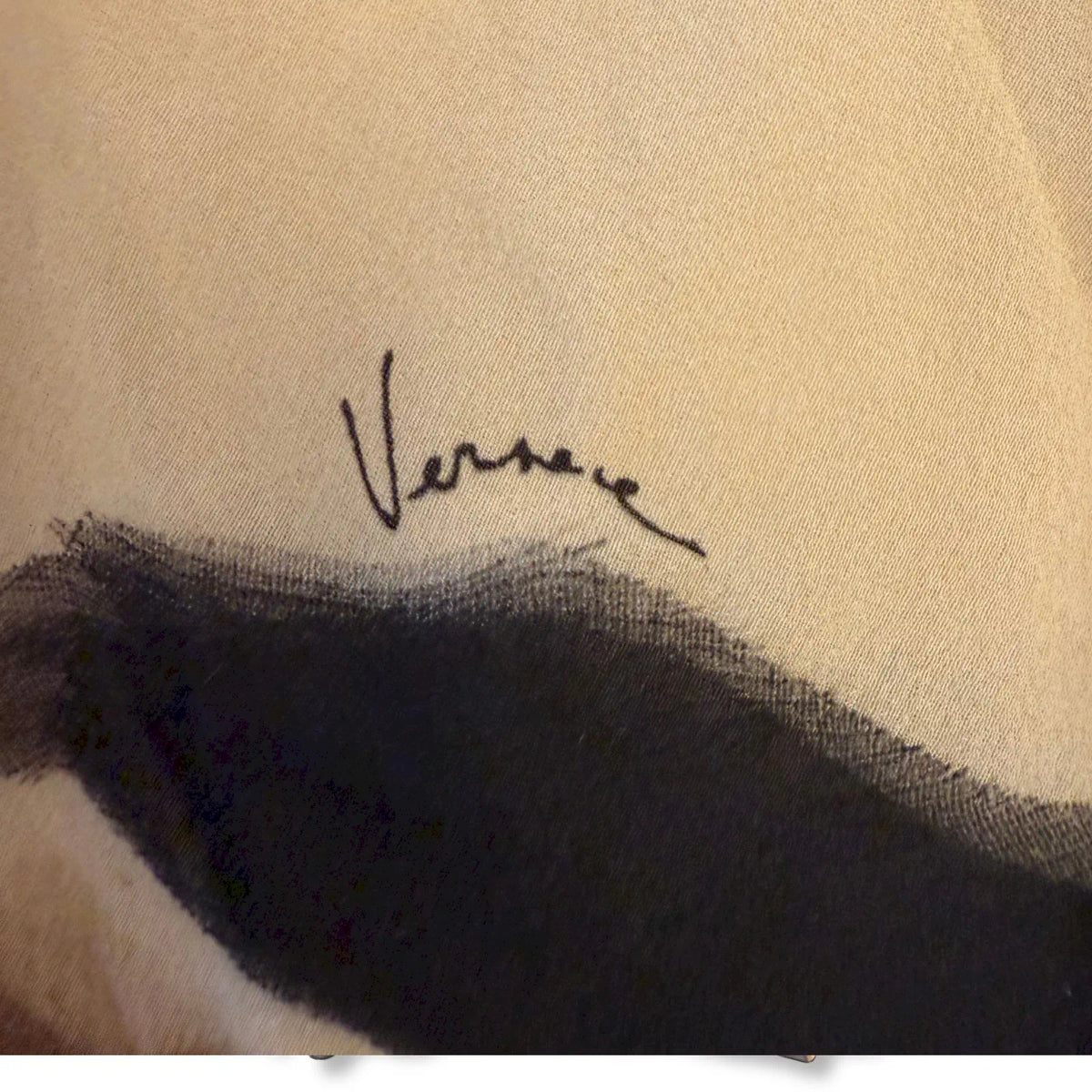 GIANNI VERSACE CREAM ABSTRACT PRINT DRESS