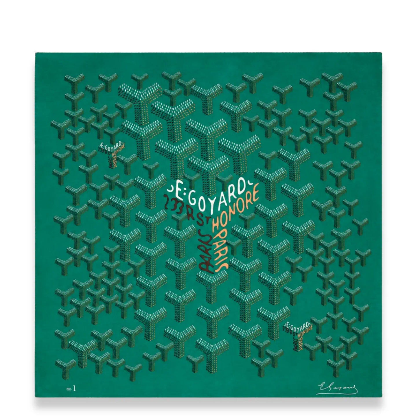 GOYARD GREEN SCARF N°1 SILK SCARF