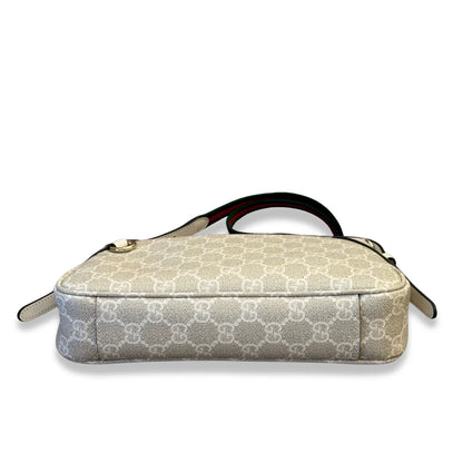 GUCCI WHITE GG SUPREME SHOULDER BAG