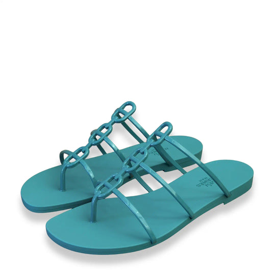 HERMÈS VERT TOURMALINE MYKONOS SANDALS