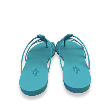 HERMÈS VERT TOURMALINE MYKONOS SANDALS