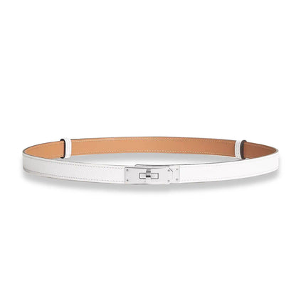 HERMÈS WHITE EPSOM LEATHER KELLY BELT