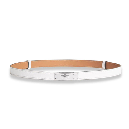 HERMÈS WHITE EPSOM LEATHER KELLY BELT