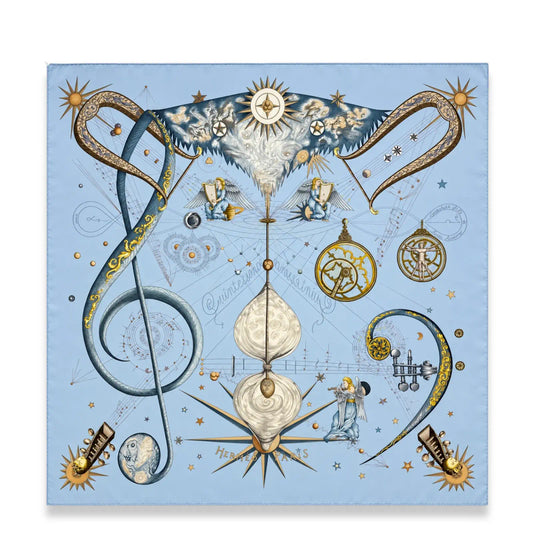 HERMÈS BLUE QUINTESSENCE SILK SCARF