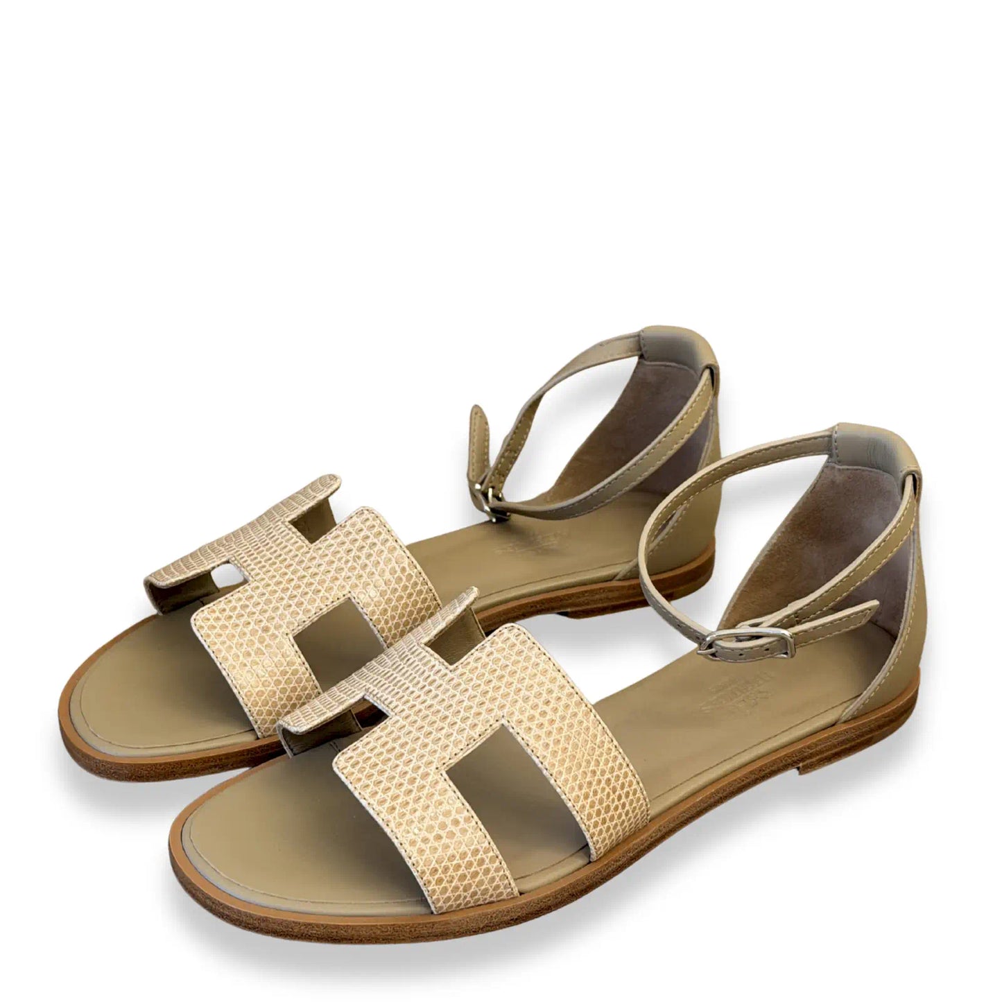 HERMÈS BEIGE ARGILE SANTORINI SANDALS