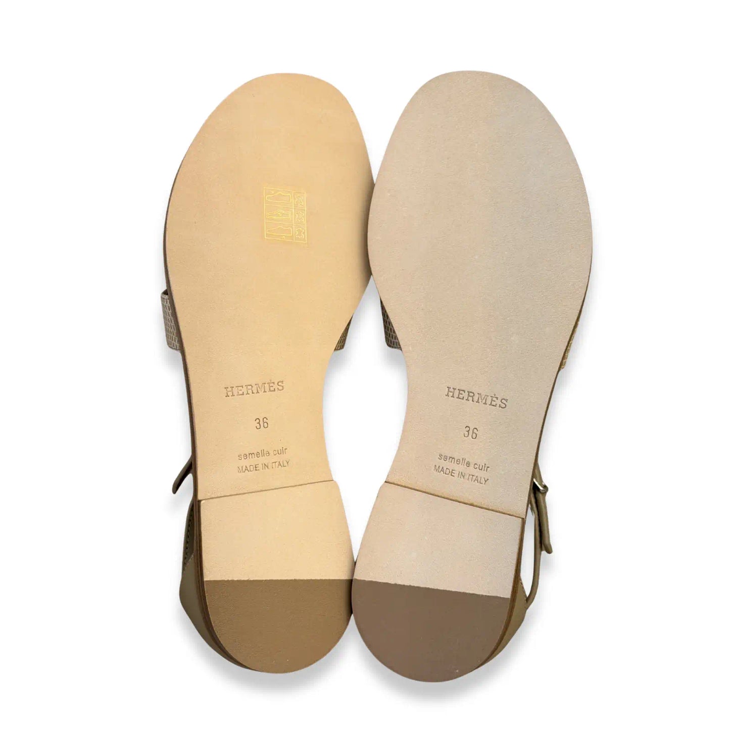 HERMÈS BEIGE ARGILE SANTORINI SANDALS