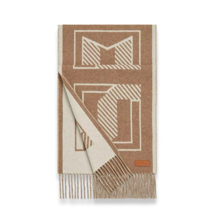 HERMÈS BEIGE & IVORY LETTRES AU CARRÉ CASHMERE SCARF