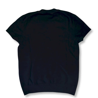 HERMÈS BLEU NOIR CASHMERE SHORT SLEEVE SWEATER