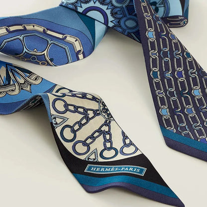 HERMÈS EFFET KALEIDOSCOPE BLUE JEAN SILK TWILLY