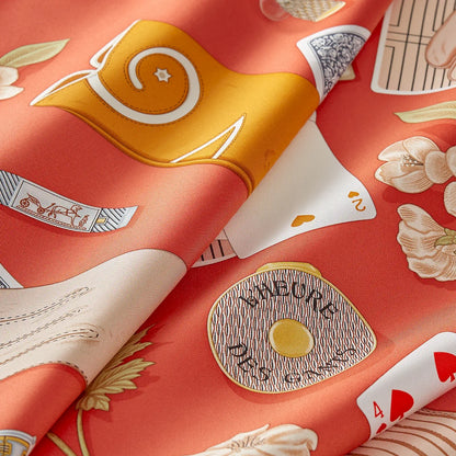 HERMÈS L’HEURE DES GANTS CORAL SILK 90 SCARF