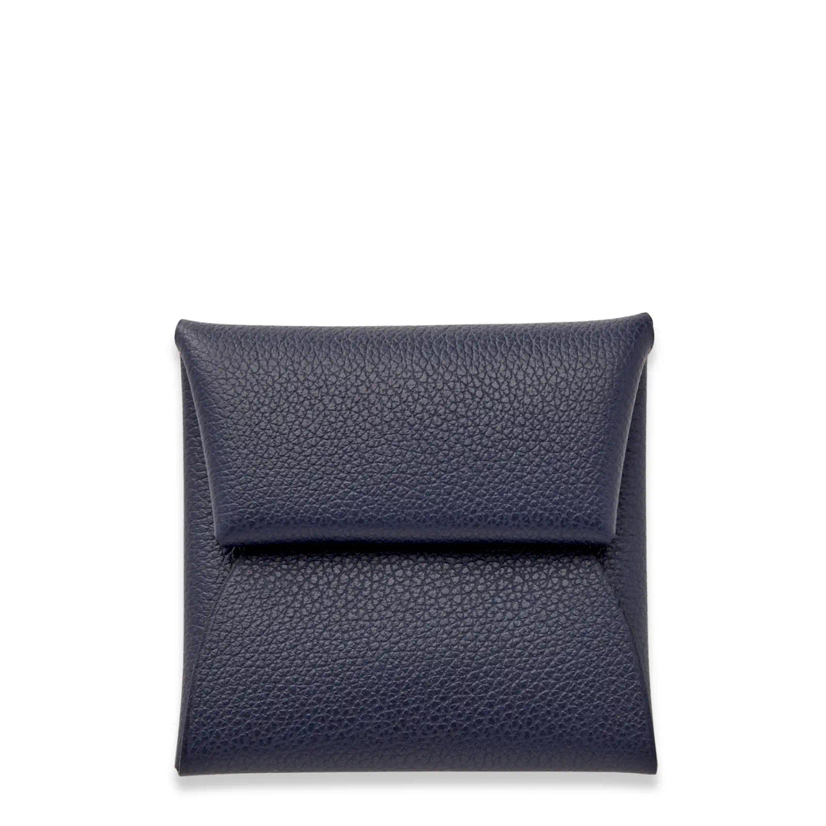 HERMÈS NAVY BLUE CALVI DUO COMPACT CARD HOLDER