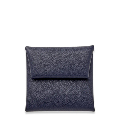 HERMÈS NAVY BLUE CALVI DUO COMPACT CARD HOLDER