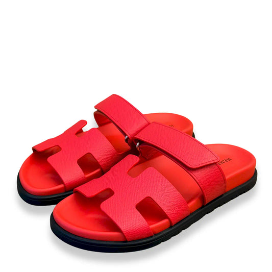 HERMÈS ROSE GRENADE CHYPRE SANDALS