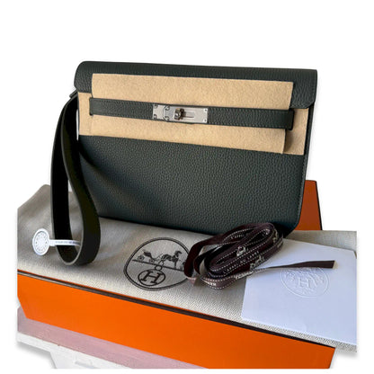 HERMÈS VERT MANGROVE KELLY DÉPÊCHES 25 BAG